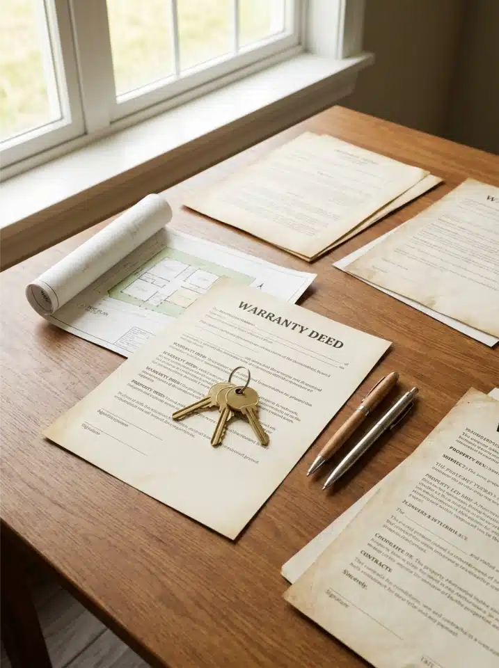 House keys resting on a set of property documents
