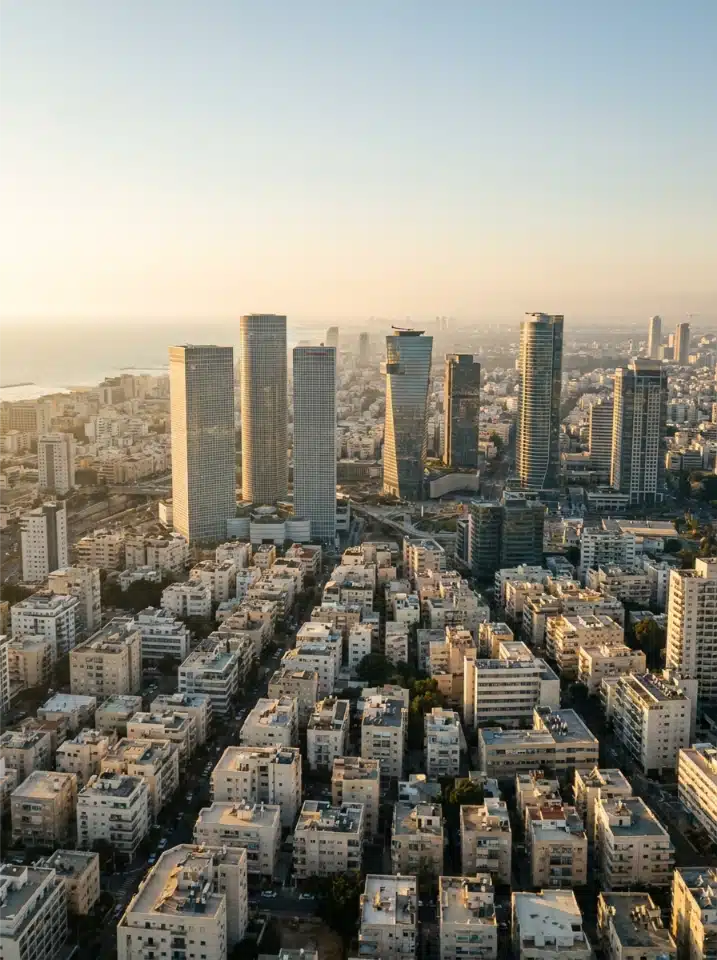 A view across the Tel Aviv skyline